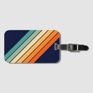 Etiqueta Para Maletas Bandas retro Líneas estilizadas Diseño de rayas de