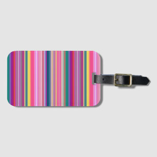 Etiqueta Para Maletas Bandas retro multicolores