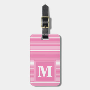 Etiqueta Para Maletas Bandas rosadas monográficas