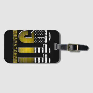 Etiqueta Para Maletas Bandera Americana 911 Dispatcher Gold USA