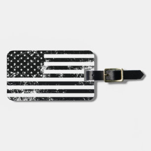 Etiqueta Para Maletas Bandera americana apenada vintage