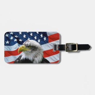Etiqueta Para Maletas Bandera americana calva de Eagle