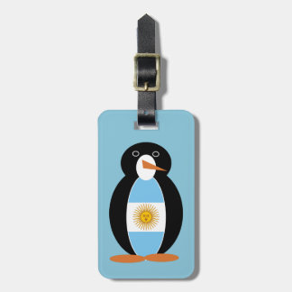 Etiqueta Para Maletas Bandera argentina Sr. Penguin sobre azul