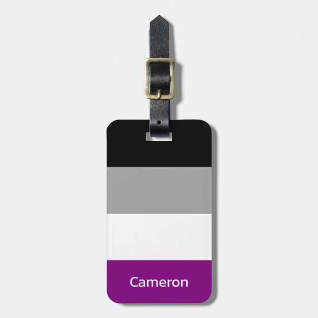 Etiqueta Para Maletas Bandera asexual personalizada (Frente Vertical)