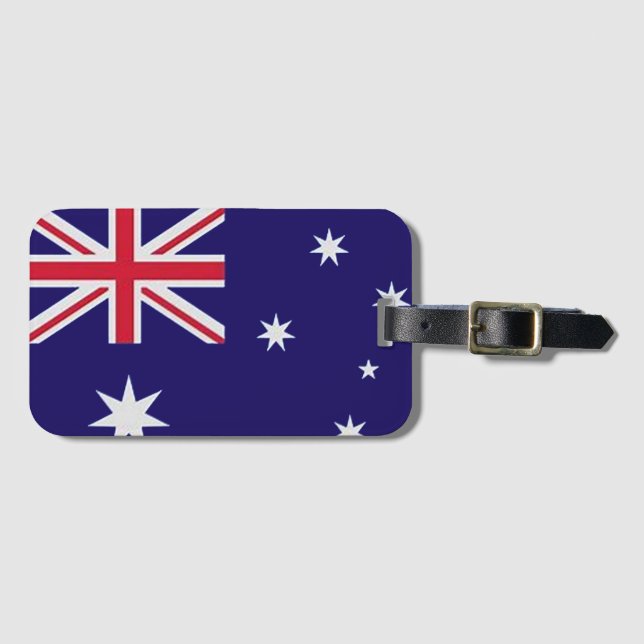 Etiqueta Para Maletas Bandera Australiana Orgullo Nacional Australiano (Anverso horizontal)