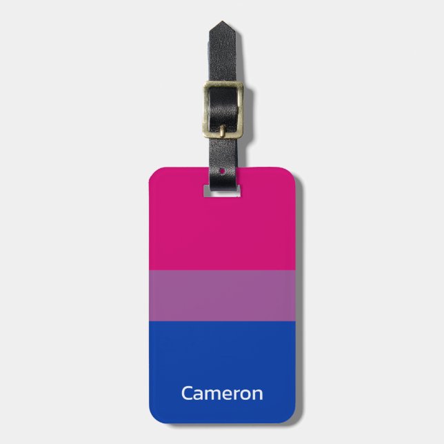 Etiqueta Para Maletas Bandera bisexual personalizada (Frente Vertical)