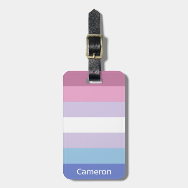 Etiqueta Para Maletas Bandera bisexual personalizada (Frente Vertical)