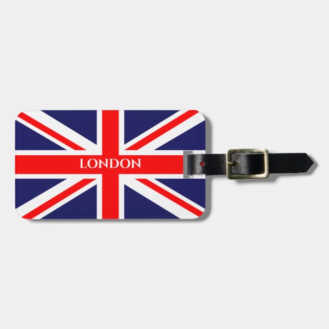 Etiqueta Para Maletas Bandera británica de Londres (Frente Horizontal)
