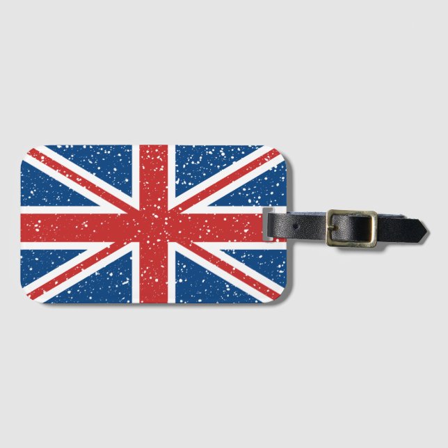 Etiqueta Para Maletas Bandera británica de moda (Anverso horizontal)