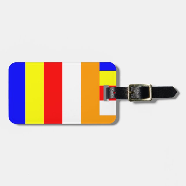 Etiqueta Para Maletas Bandera budista (Frente Horizontal)