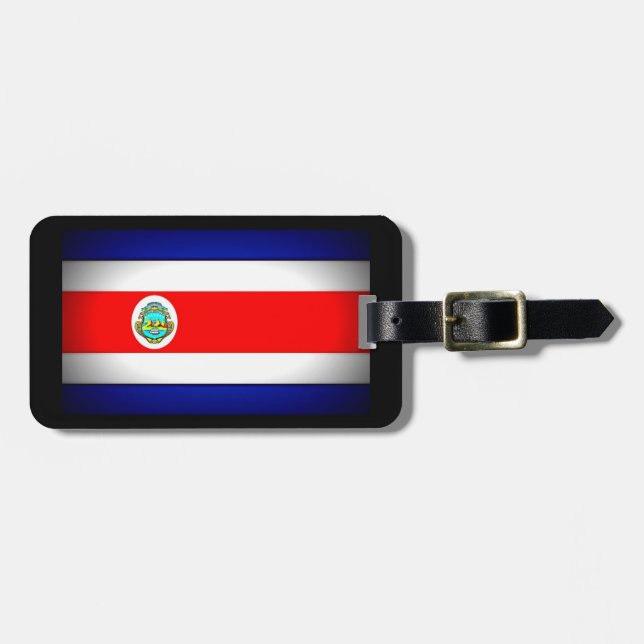 Etiqueta Para Maletas Bandera costarricense estilizada (Frente Horizontal)