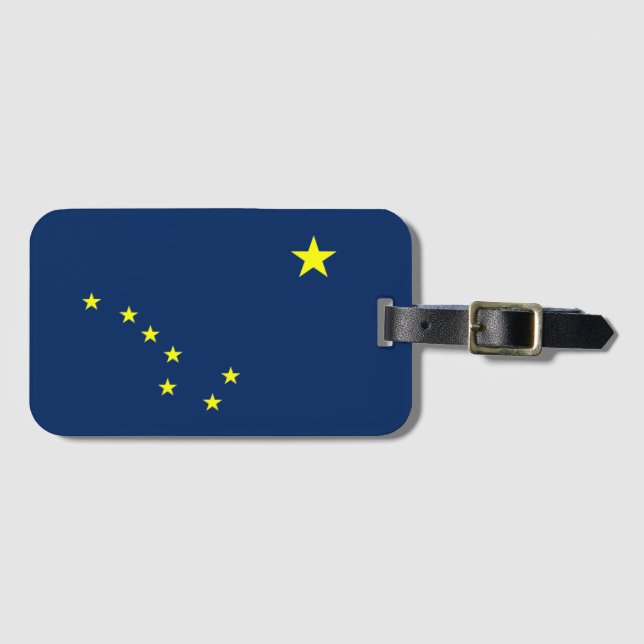 Etiqueta Para Maletas Bandera de Alaska (Anverso horizontal)