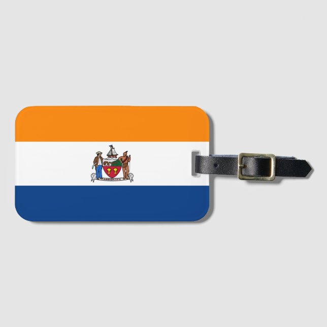 Etiqueta Para Maletas Bandera de Albany, Nueva York (Anverso horizontal)
