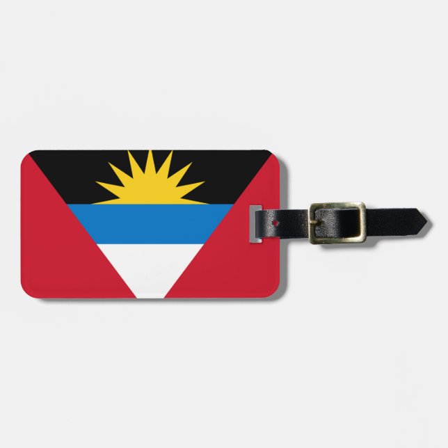 Etiqueta Para Maletas Bandera de Antigua y Barbuda Easy ID (Frente Horizontal)