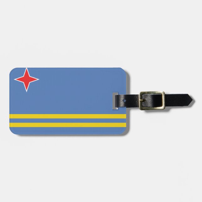 Etiqueta Para Maletas Bandera de Aruba (Frente Horizontal)