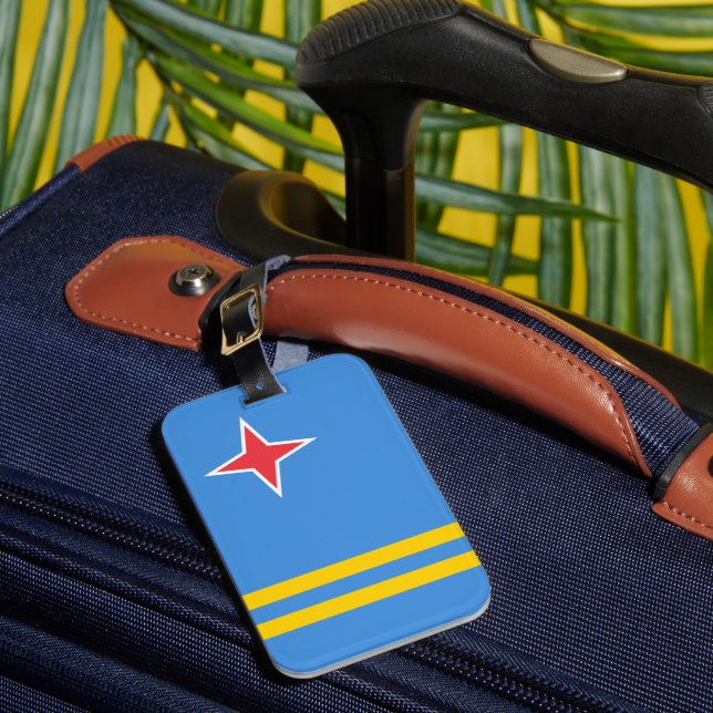 Etiqueta Para Maletas Bandera de Aruba (Anverso In situ 1)
