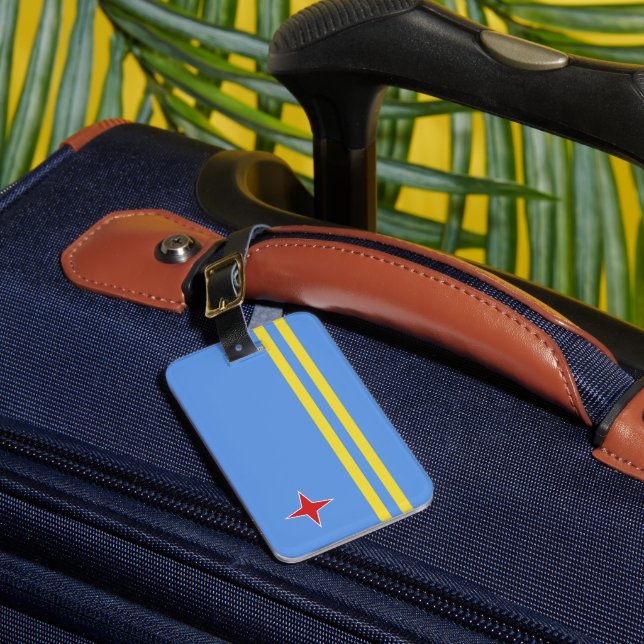 Etiqueta Para Maletas Bandera de Aruba (Anverso In situ 1)