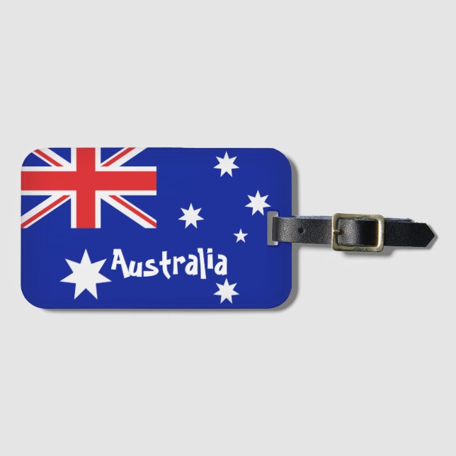 Etiqueta Para Maletas Bandera de Australia (Anverso horizontal)