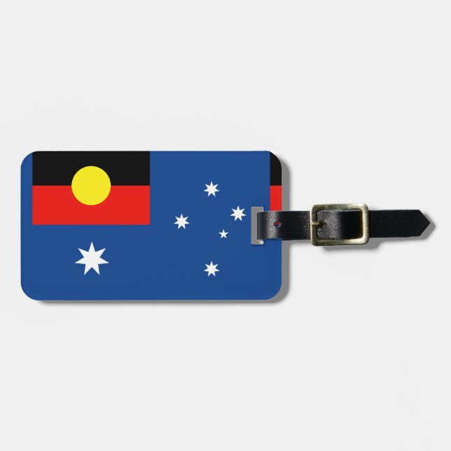 Etiqueta Para Maletas Bandera de Australia aborigen (Frente Horizontal)