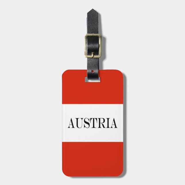 Etiqueta Para Maletas Bandera de Austria (Frente Vertical)