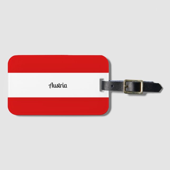 Etiqueta Para Maletas Bandera de Austria (Anverso horizontal)