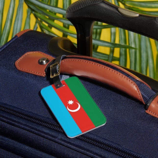 Etiqueta Para Maletas Bandera de Azerbaiyán (Anverso In situ 1)