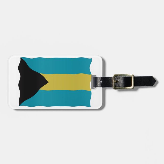Etiqueta Para Maletas Bandera de Bahamas (Frente Horizontal)