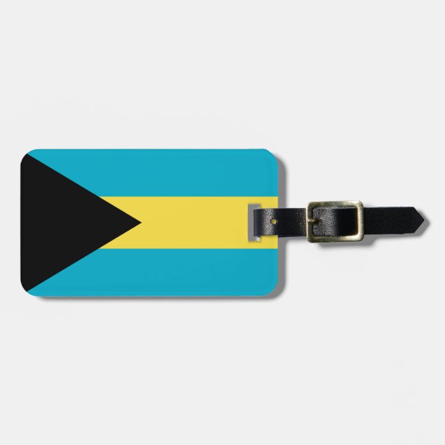Etiqueta Para Maletas Bandera de Bahamas (Frente Horizontal)