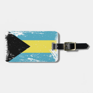 Etiqueta Para Maletas Bandera de Bahamas del Grunge