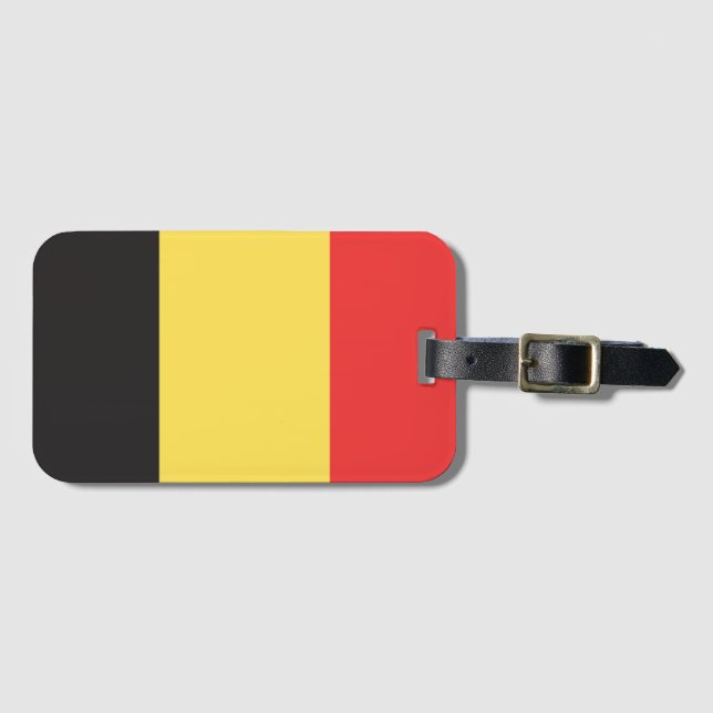 Etiqueta Para Maletas Bandera de Bélgica (Anverso horizontal)