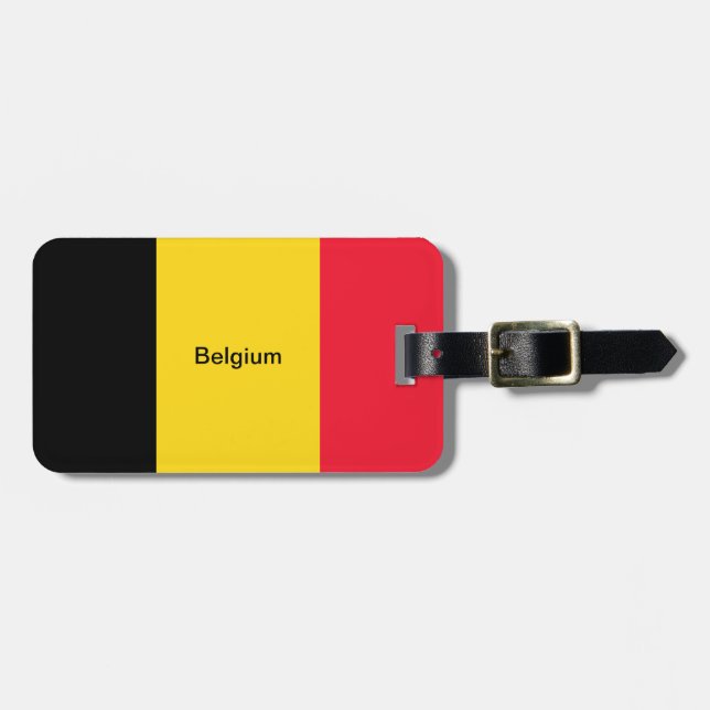 Etiqueta Para Maletas Bandera de Bélgica (Frente Horizontal)