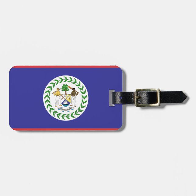 Etiqueta Para Maletas Bandera de Belice (Frente Horizontal)