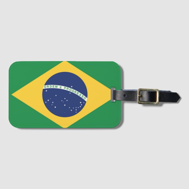 Etiqueta Para Maletas Bandera de Brasil (Anverso horizontal)