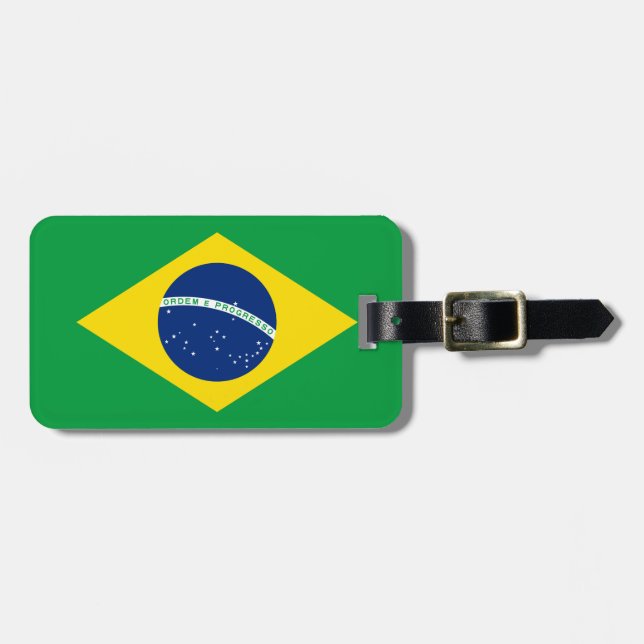 Etiqueta Para Maletas Bandera de Brasil (Frente Horizontal)