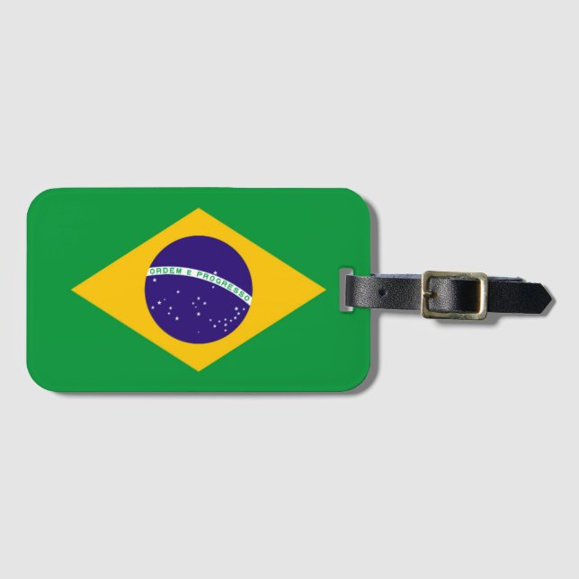 Etiqueta Para Maletas Bandera de Brasil (Anverso horizontal)