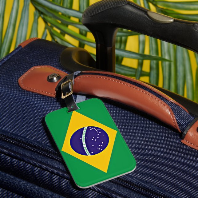 Etiqueta Para Maletas Bandera de Brasil (Anverso In situ 1)