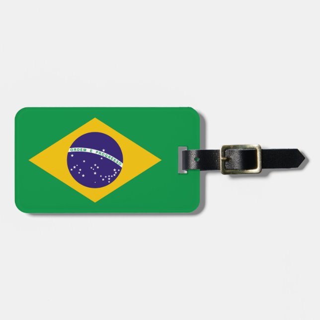 Etiqueta Para Maletas Bandera de Brasil Bandeira do Brasil (Frente Horizontal)