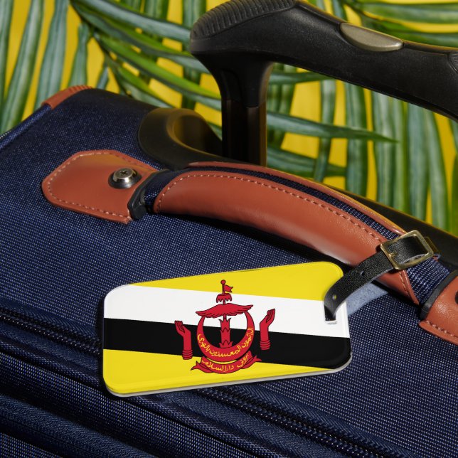 Etiqueta Para Maletas Bandera de Brunéi (Anverso In situ 3)