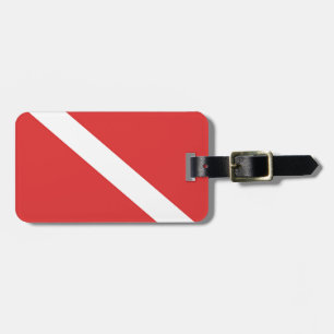 Etiqueta Para Maletas Bandera de buceo Scuba - Buceadores Emblem Blanco