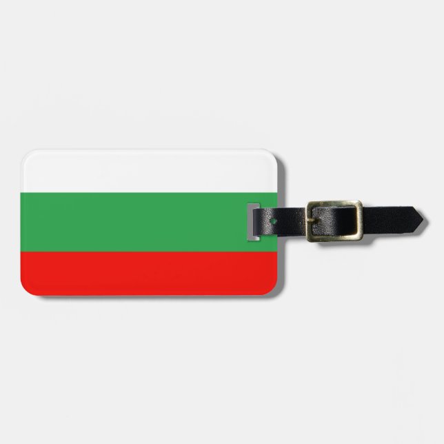 Etiqueta Para Maletas Bandera de Bulgaria (Frente Horizontal)