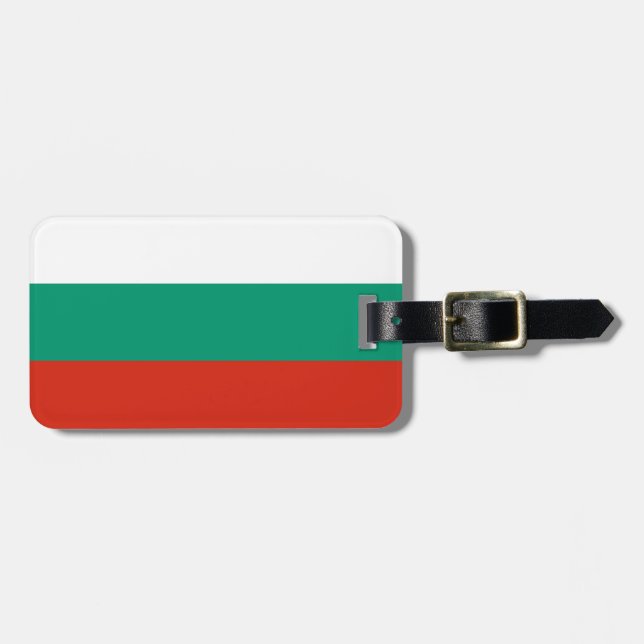 Etiqueta Para Maletas Bandera de Bulgaria (Frente Horizontal)