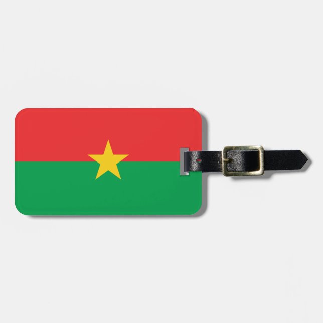 Etiqueta Para Maletas Bandera de Burkina Faso fácil identificación perso (Frente Horizontal)