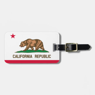 Etiqueta Para Maletas Bandera de California para la correa de cuero-etiq