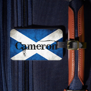 Etiqueta Para Maletas bandera de cameron grunge