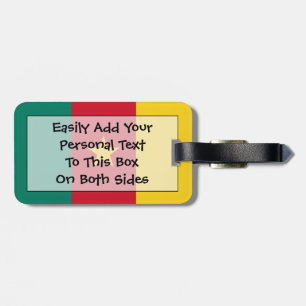 Etiqueta Para Maletas Bandera de Camerún, identificación personal fácil