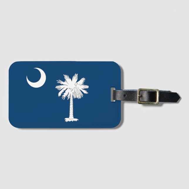 Etiqueta Para Maletas Bandera de Carolina del Sur (Anverso horizontal)