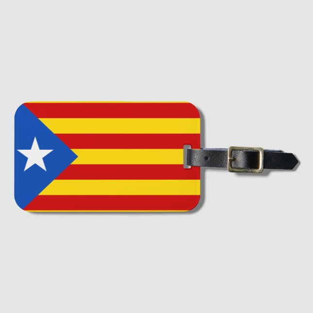 Etiqueta Para Maletas Bandera de Cataluña (Anverso horizontal)