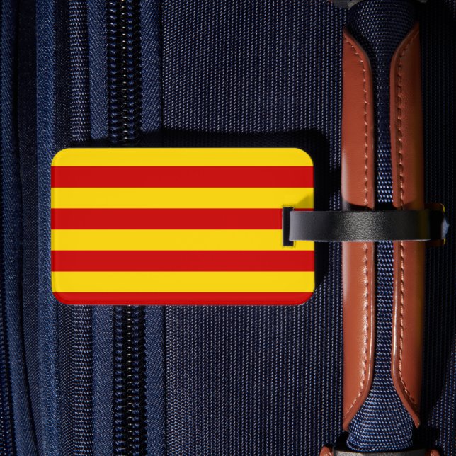 Etiqueta Para Maletas Bandera de Cataluña y catalán - La Senyera/travel (Reverso  In Situ 2)