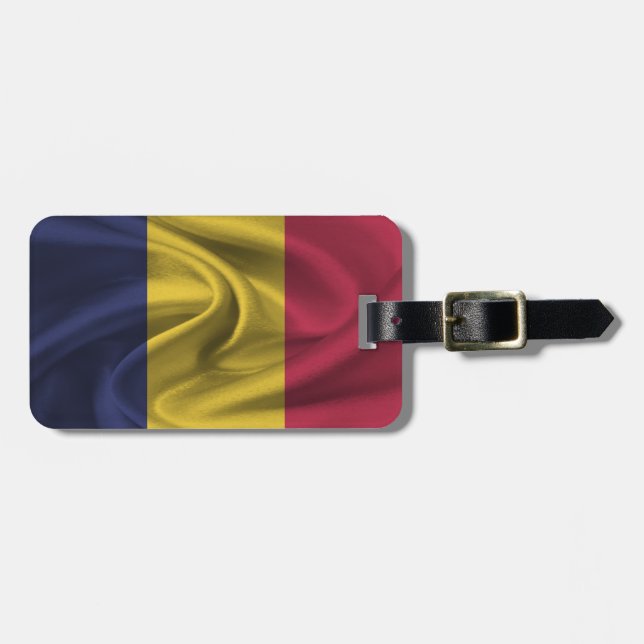 Etiqueta Para Maletas Bandera de Chad (Frente Horizontal)