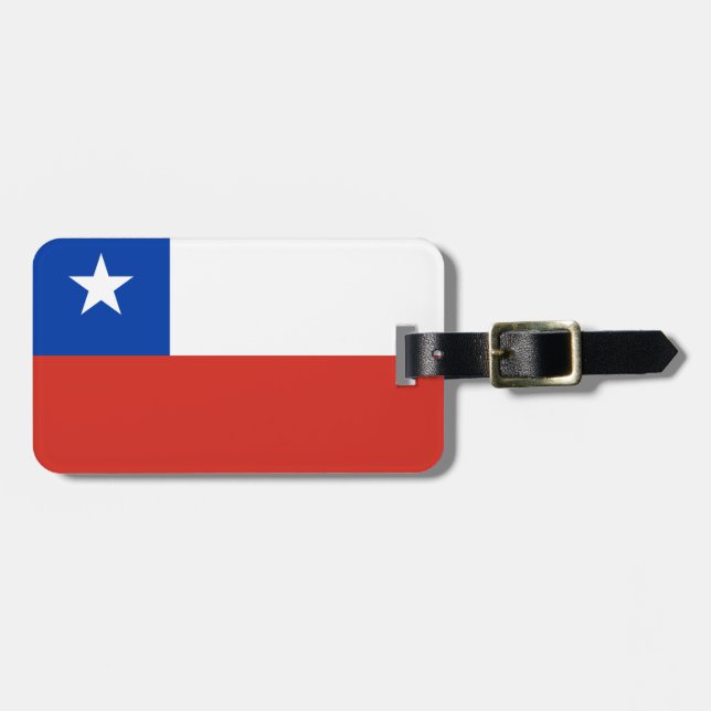 Etiqueta Para Maletas Bandera de Chile (Frente Horizontal)